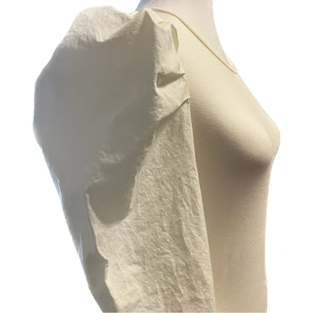 Skies are Blue Puff Sleeve Blouse Cream Crew Neck Size XS NWT - Picture 8 of 16